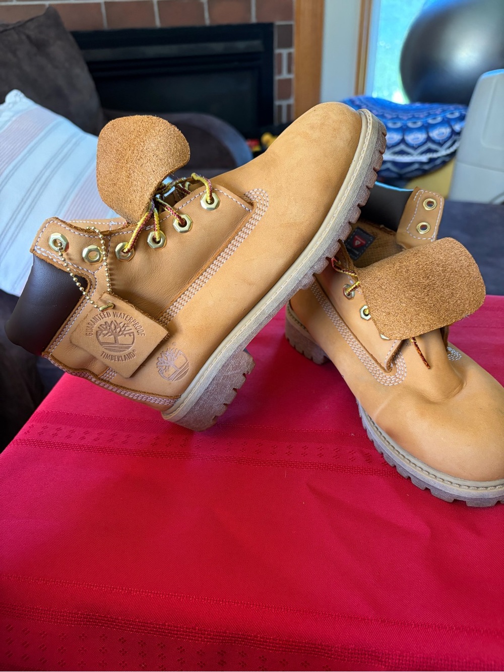 Timberland Kids Wheat Nubuck Lace-Up Boots